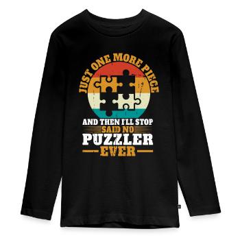 Puzzle Pièce Puzzle Amateur de Puzzle - T-shirt manches longues Premium Ado - noir - Devant - AI Model Kid Female (0cm)