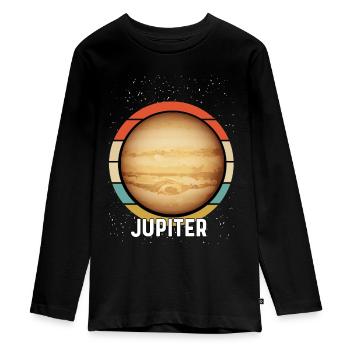 Planet Jupiter - Teenager Premium Bio Langarmshirt - Schwarz - Vorne - AI Model Kid Female (0cm)