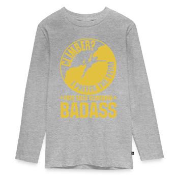 Free Solo Climbing - Teenager Premium Organic Long Sleeve Shirt - heather grey - Front