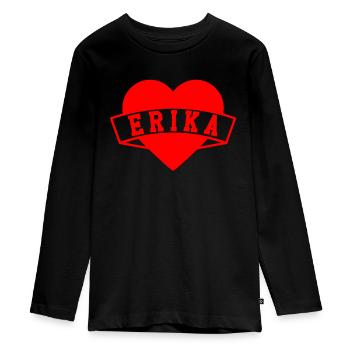 Erika Herzen - T-shirt manches longues Premium Ado - noir - Devant - AI Model Kid Female (0cm)