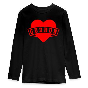 Gudrun Herzen - T-shirt manches longues Premium Ado - noir - Devant - AI Model Kid Female (0cm)