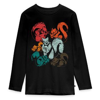 Eichhörnchen - Teenager Premium Bio Langarmshirt - Schwarz - Vorne - AI Model Kid Female (0cm)