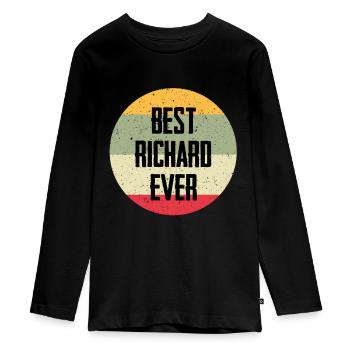 Best Richard Ever - Teenager Premium Bio Langarmshirt - Schwarz - Vorne - AI Model Kid Female (0cm)