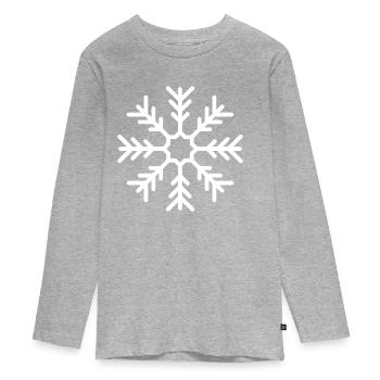 Flocon de neige - T-shirt manches longues Premium Ado - gris chiné - Devant