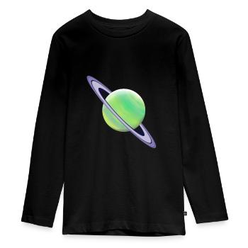 Planète Saturne Espace - T-shirt manches longues Premium Ado - noir - Devant - AI Model Kid Female (0cm)