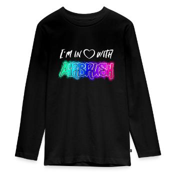 I'm in Love with Airbrush - Teenager Premium Bio Langarmshirt - Schwarz - Vorne - AI Model Kid Female (0cm)