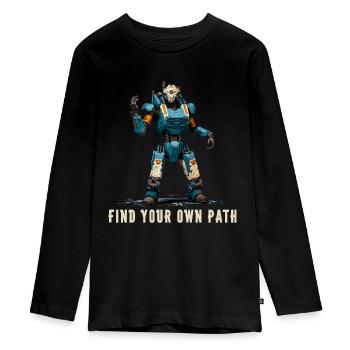 Finde deinen eigenen Weg 2 - Teenager Premium Bio Langarmshirt - Schwarz - Vorne - AI Model Kid Female (0cm)