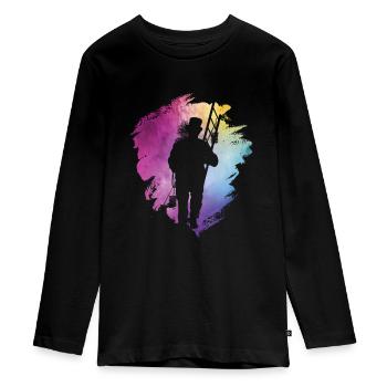 Schornsteinfeger Hausreiniger - Teenager Premium Bio Langarmshirt - Schwarz - Vorne - AI Model Kid Female (0cm)