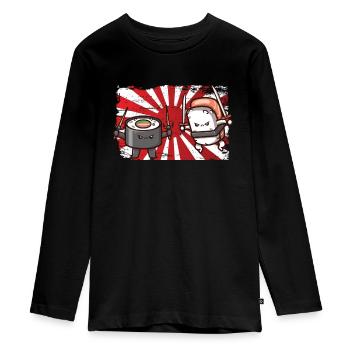 Japan - Teenager Premium Bio Langarmshirt - Schwarz - Vorne - AI Model Kid Female (0cm)