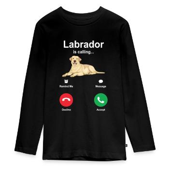 Labrador - Teenager Premium Bio Langarmshirt - Schwarz - Vorne - AI Model Kid Female (0cm)