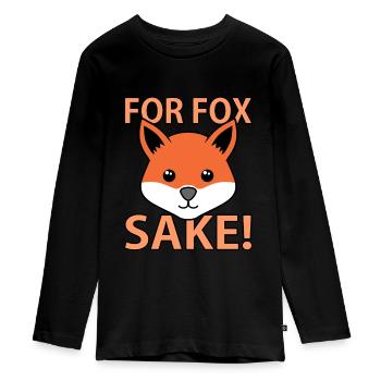 Fox - Teenager Premium Organic Long Sleeve Shirt - black - Front - AI Model Kid Female (0cm)