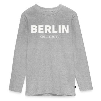 BERLIN - T-shirt manches longues Premium Ado - gris chiné - Devant