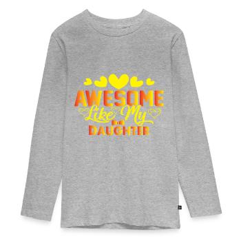 Fête des Pères - T-shirt manches longues Premium Ado - gris chiné - Devant