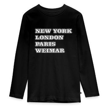Metropolis Weimar | New York | London | Paris - Teenager Premium Organic Long Sleeve Shirt - black - Front - AI Model Kid Female (0cm)
