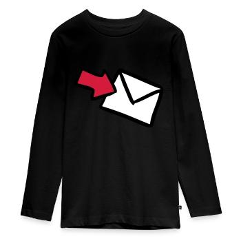 Brief E-Mail mail letter lettre message Versand - Teenager Premium Bio Langarmshirt - Schwarz - Vorne - AI Model Kid Female (0cm)