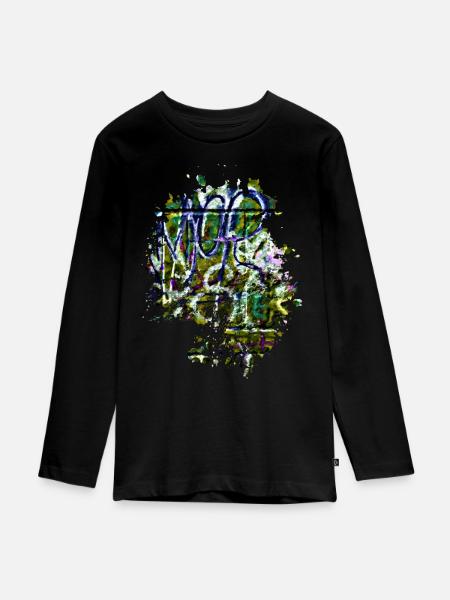 Graffiti - Teenager Premium Bio Langarmshirt - Schwarz