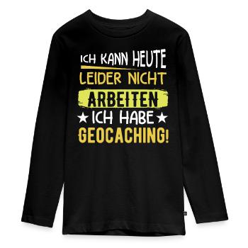 ICH KANN HEUTE LEIDER NICHT ARBEITEN, ICH HABE ... - Teenager Premium Bio Langarmshirt - Schwarz - Vorne - AI Model Kid Female (0cm)