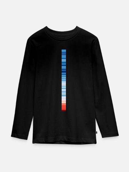Warming Stripes | Scientists for Future - Teenager Premium Bio Langarmshirt - Schwarz