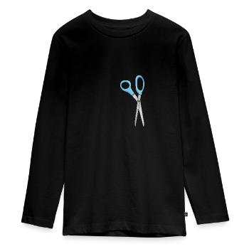 Schere - Teenager Premium Bio Langarmshirt - Schwarz - Vorne - AI Model Kid Female (0cm)