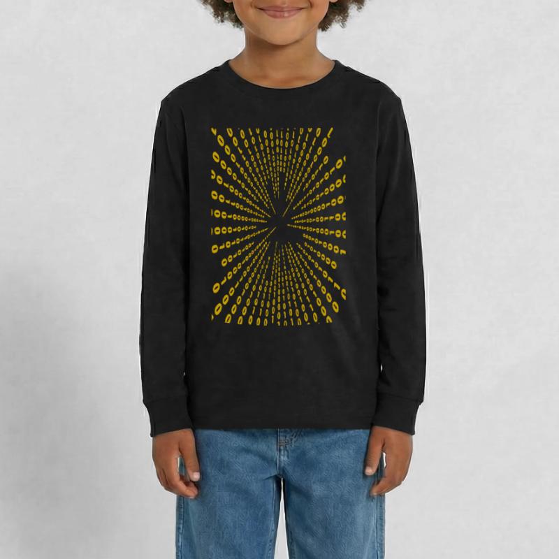 Binary code (yellow) Teenager Premium Organic Long Sleeve Shirt