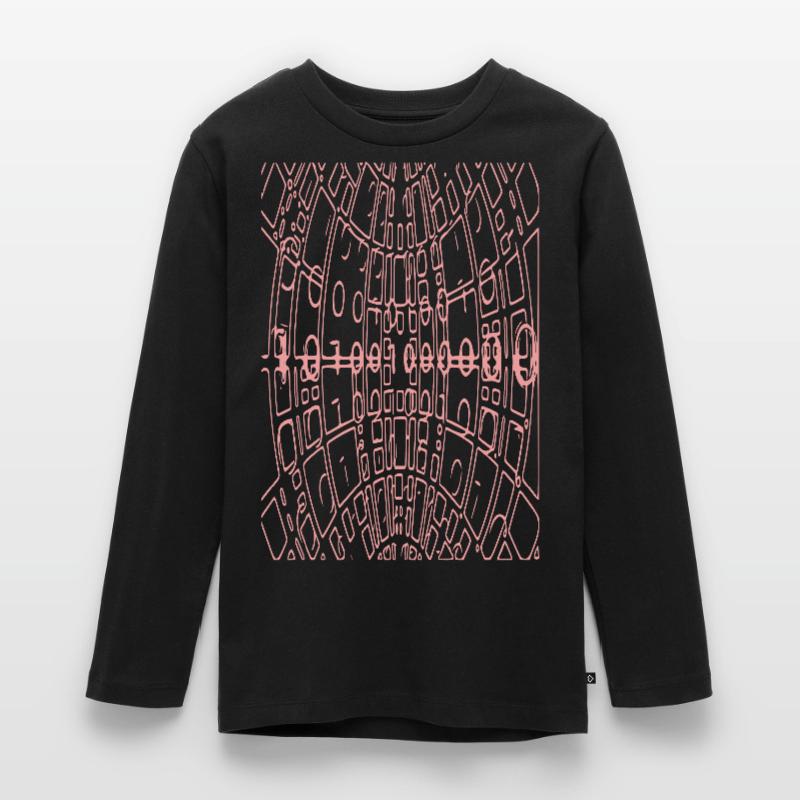 Binary Code Abstract (pink) Teenager Premium Organic Long Sleeve Shirt