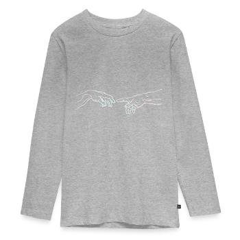 Creation of Adams Michelangelo - Teenager Premium Organic Long Sleeve Shirt - heather grey - Front