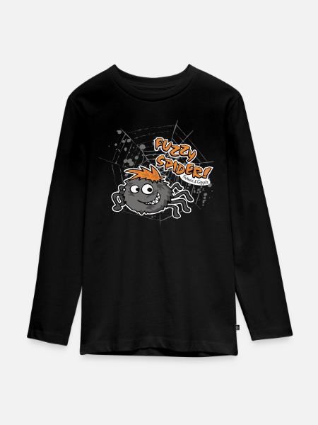 Fuzzy Spider - Teenager Premium Bio Langarmshirt - Schwarz
