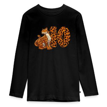 10 Jahre Alter Junge Geburtstag Jaguar - Teenager Premium Bio Langarmshirt - Schwarz - Vorne - AI Model Kid Female (0cm)