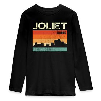 Joliet - T-shirt manches longues Premium Ado - noir - Devant - AI Model Kid Female (0cm)