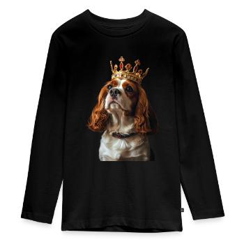 Cavalier King Charles Spaniel - Teenager Premium Bio Langarmshirt - Schwarz - Vorne - AI Model Kid Female (0cm)