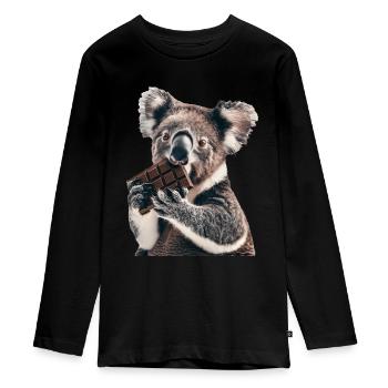 Koala - Teenager Premium Bio Langarmshirt - Schwarz - Vorne - AI Model Kid Female (0cm)