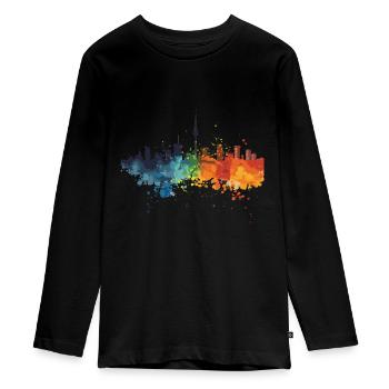 Venlo - Teenager Premium Organic Long Sleeve Shirt - black - Front - AI Model Kid Female (0cm)