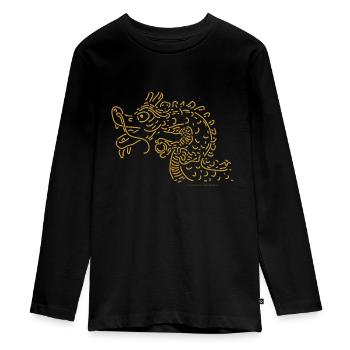 Dragon - T-shirt manches longues Premium Ado - noir - Devant - AI Model Kid Female (0cm)