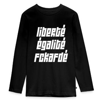 Liberte egalite fckafd 1933 alternative nazis raus - Teenager Premium Bio Langarmshirt - Schwarz - Vorne - AI Model Kid Female (0cm)