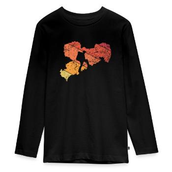 Saxony hiking gift - Teenager Premium Organic Long Sleeve Shirt - black - Front - AI Model Kid Female (0cm)