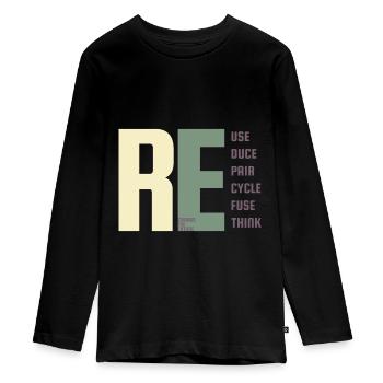 Durabilité, environnement, protestation, changement climatique - T-shirt manches longues Premium Ado - noir - Devant - AI Model Kid Female (0cm)