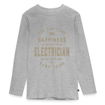 Électricien - T-shirt manches longues Premium Ado - gris chiné - Devant