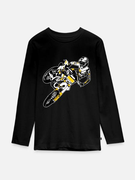 Enduro Offroad - Teenager Premium Bio Langarmshirt - Schwarz