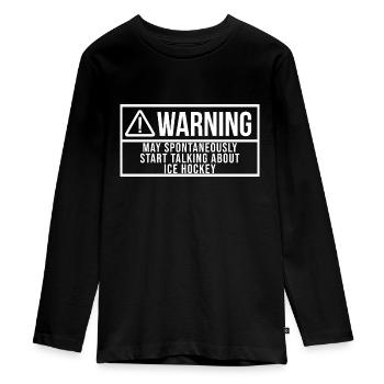 Eishockey Eishockey - Teenager Premium Bio Langarmshirt - Schwarz - Vorne - AI Model Kid Female (0cm)