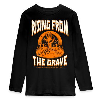 Rising from the Grave - Scary Halloween Design - Teenager Premium Organic Long Sleeve Shirt - black - Front - AI Model Kid Female (0cm)