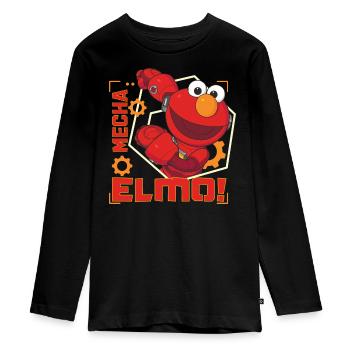 Mecha Builders Mecha Elmo - Teenager Premium Bio Langarmshirt - Schwarz - Vorne - AI Model Kid Female (0cm)