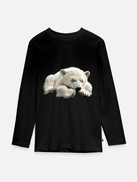 Eisbär - Teenager Premium Bio Langarmshirt - Schwarz