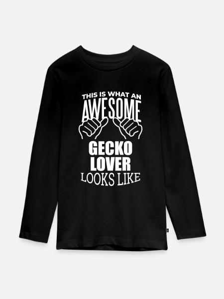 Gecko Gecko Gecko - Teenager Premium Bio Langarmshirt - Schwarz