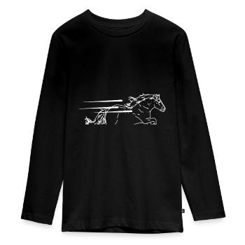 Cheval - T-shirt manches longues Premium Ado - noir - Devant - AI Model Kid Female (0cm)