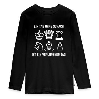 Schach - Teenager Premium Bio Langarmshirt - Schwarz - Vorne - AI Model Kid Female (0cm)