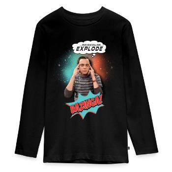 The Big Bang Theory Sheldon Explode - Teenager Premium Organic Long Sleeve Shirt - black - Front - AI Model Kid Female (0cm)