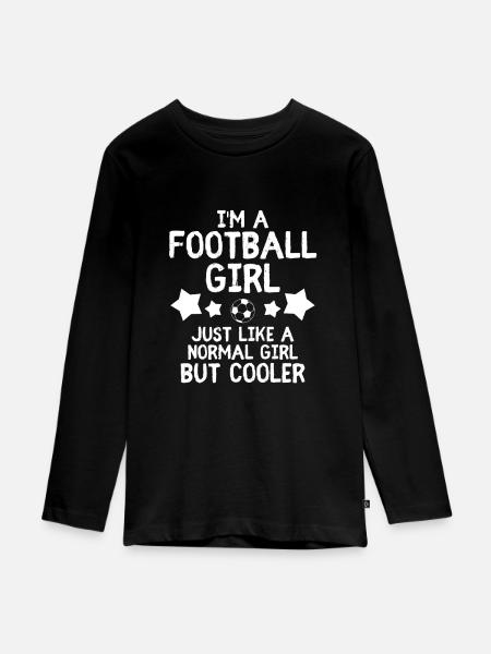 Football Girl Fußball Spruch Fußballverein - Premium økologisk langærmet T-shirt til teenagere - sort