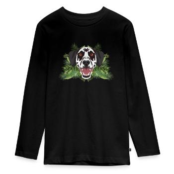 Tropical Dalmatiner - Teenager Premium Bio Langarmshirt - Schwarz - Vorne - AI Model Kid Female (0cm)