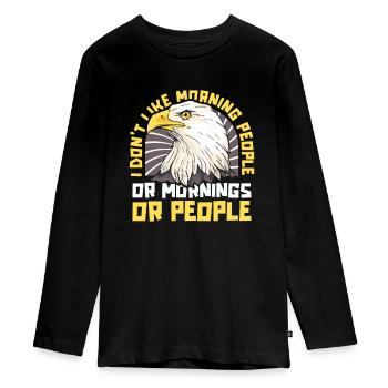 Adler Adlerkopf Raubvogel Greifvogel - Teenager Premium Bio Langarmshirt - Schwarz - Vorne - AI Model Kid Female (0cm)