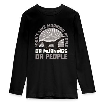 Ratel - T-shirt manches longues Premium Ado - noir - Devant - AI Model Kid Female (0cm)